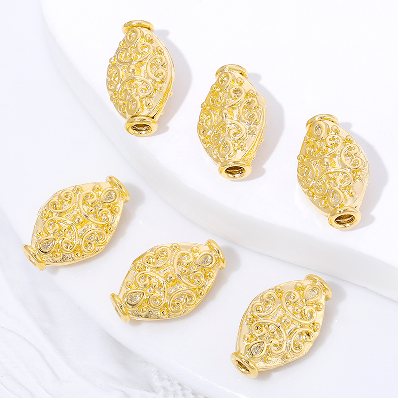 18K Gold Plated Oval Loose Bea - Jewelry Making Items incelemesi ve fiyatı