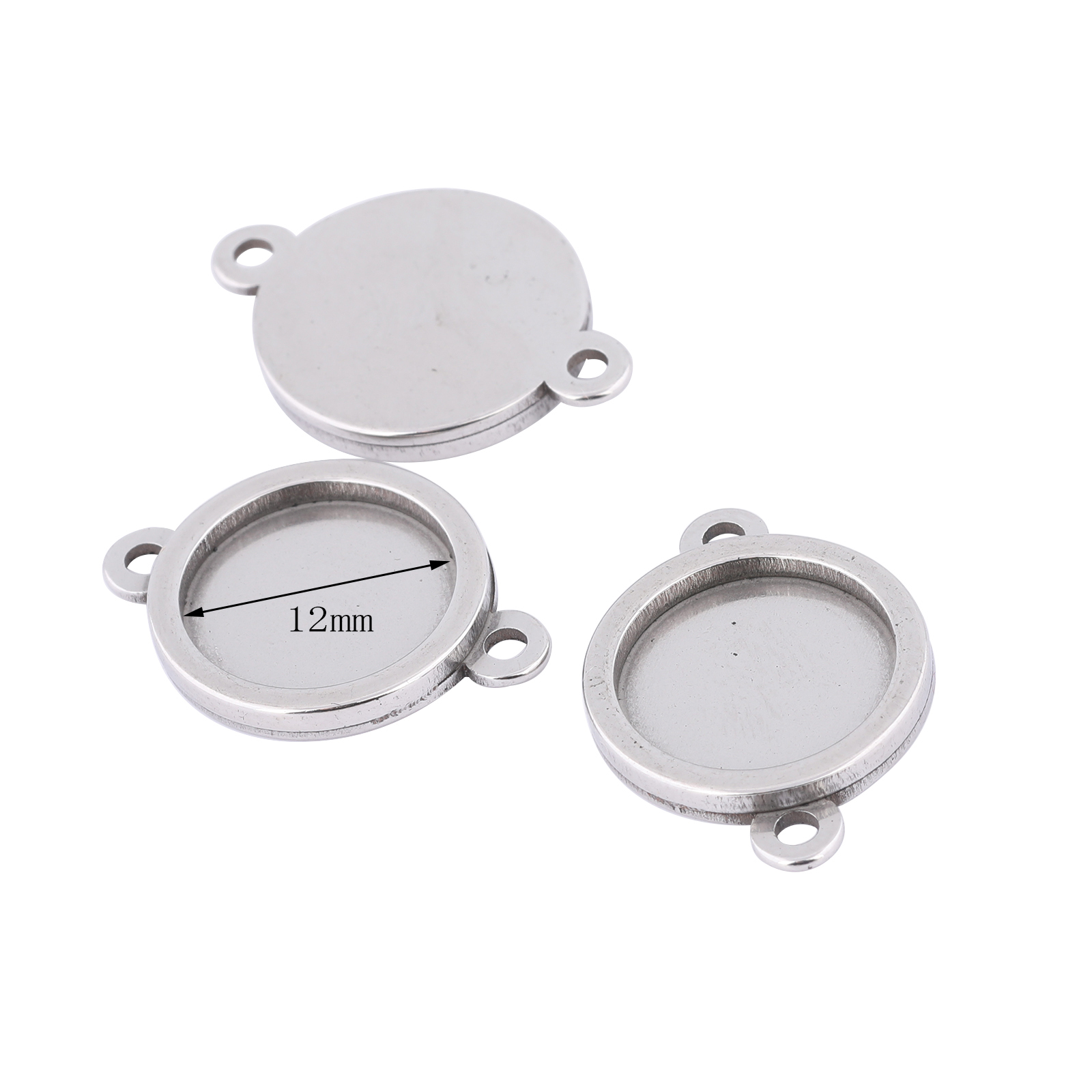 10pcs Stainless Steel 12mm Cab - Pendant Blank Bezel incelemesi ve fiyatı