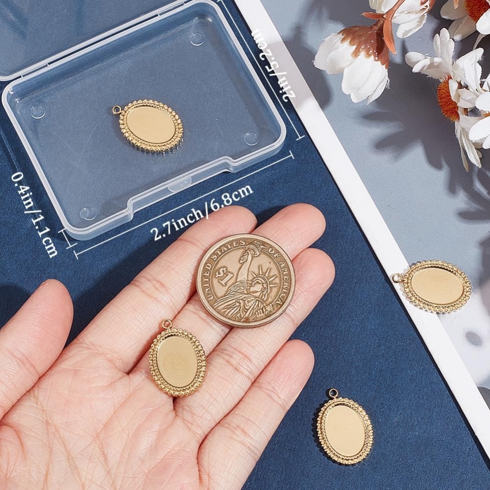 6Pcs Cabochon Settings Charms  - Pendant Blank Bezel incelemesi ve fiyatı