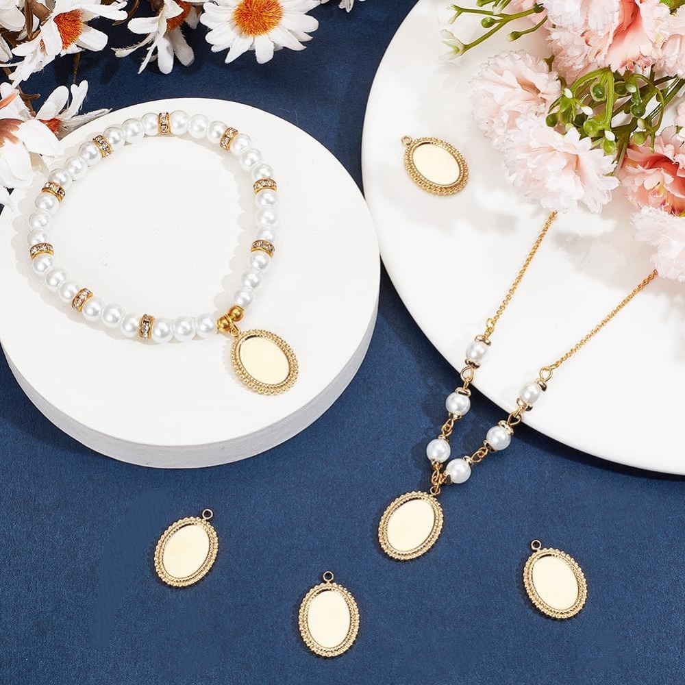 6Pcs Cabochon Settings Charms  - Pendant Blank Bezel incelemesi ve fiyatı