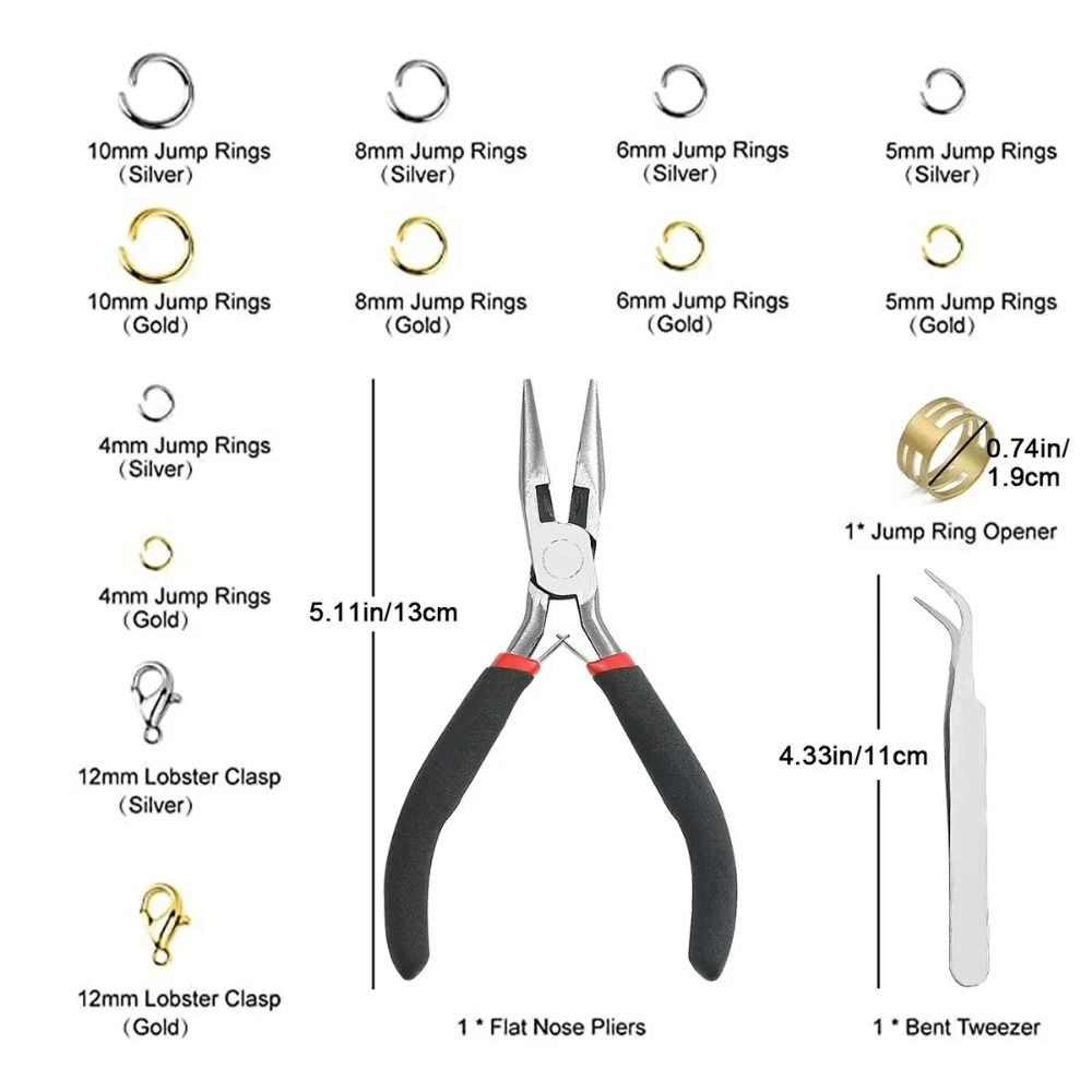 1200pcs 4-10mm Gold Silver Ope - Jewelry Plier Set incelemesi ve fiyatı