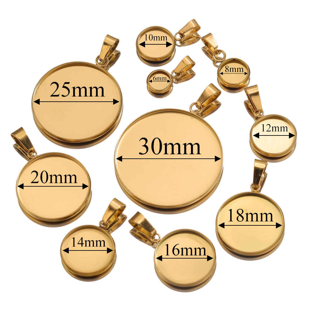10pcs Stainless Steel Gold Pen - Pendant Blank Bezel incelemesi ve fiyatı