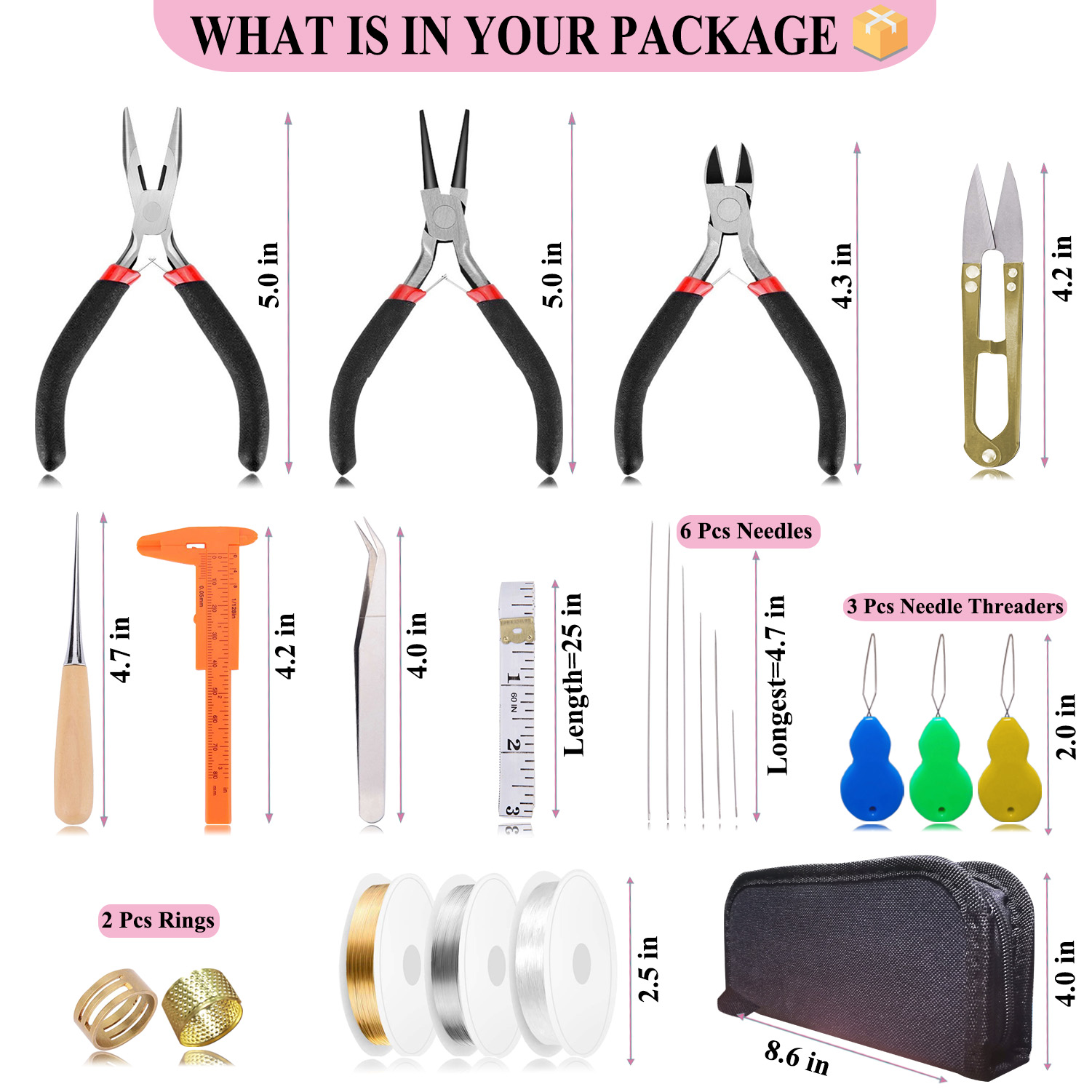 24Pcs Jewelry Making Tools Kit - Jewelry Making Round Nose Pliers incelemesi ve fiyatı
