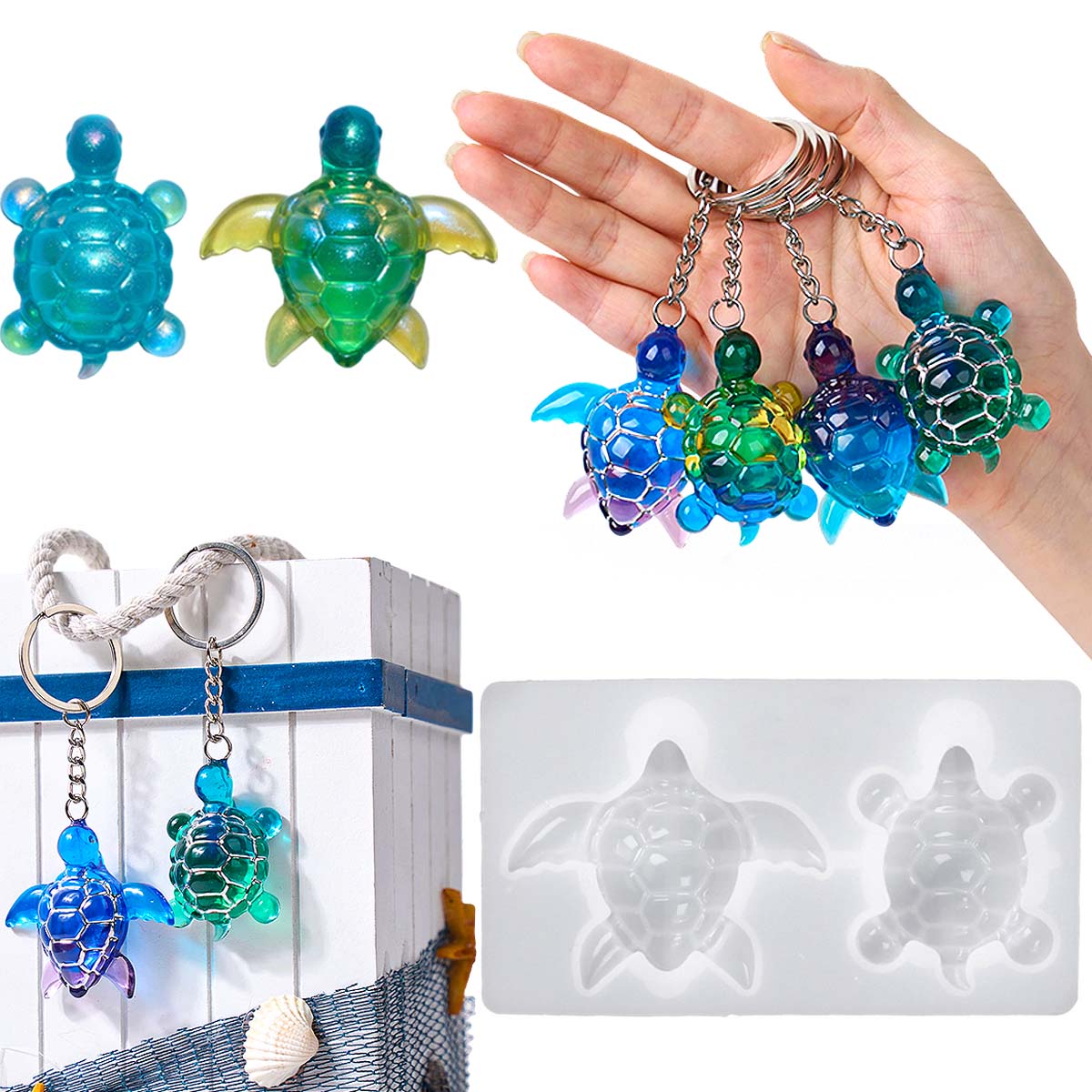 3D Sea Turtle Keychain Silicon - Jewelry Making Mold incelemesi ve fiyatı