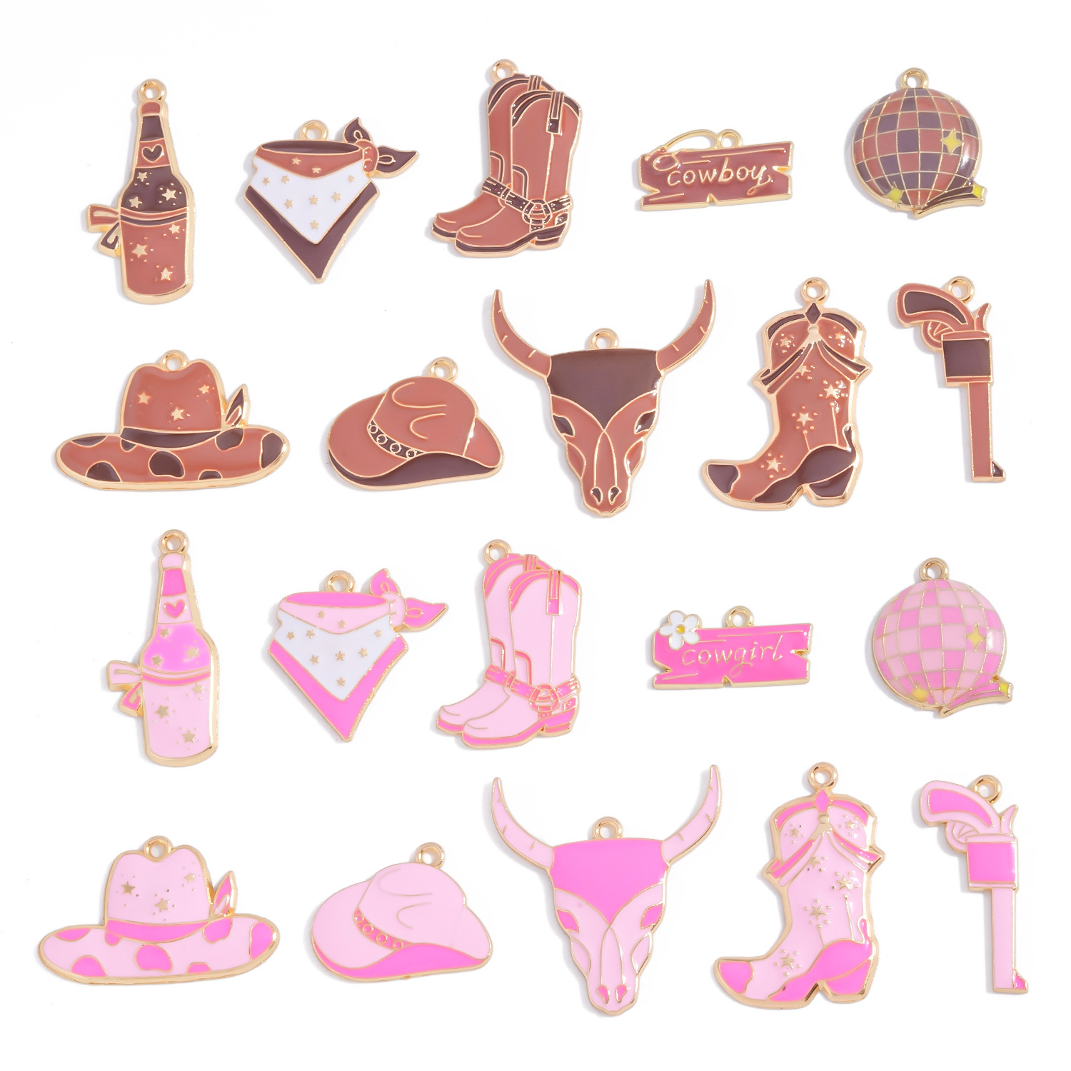 Cowboy Cowgirl Enamel Charms A - Jewelry Making Event incelemesi ve fiyatı