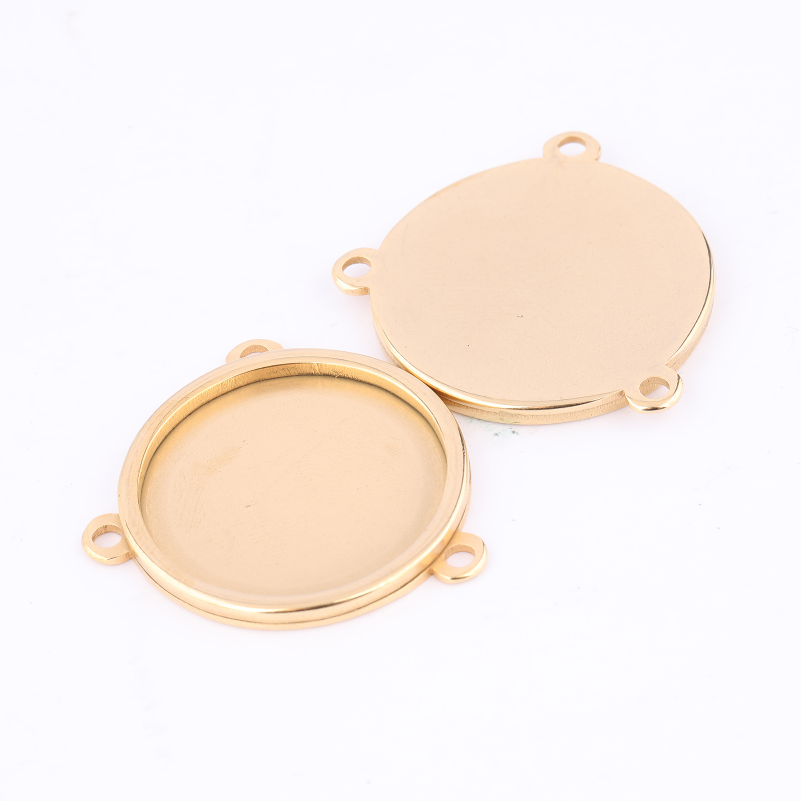 5pcs Stainless Steel Gold Plat - Pendant Blank Bezel incelemesi ve fiyatı