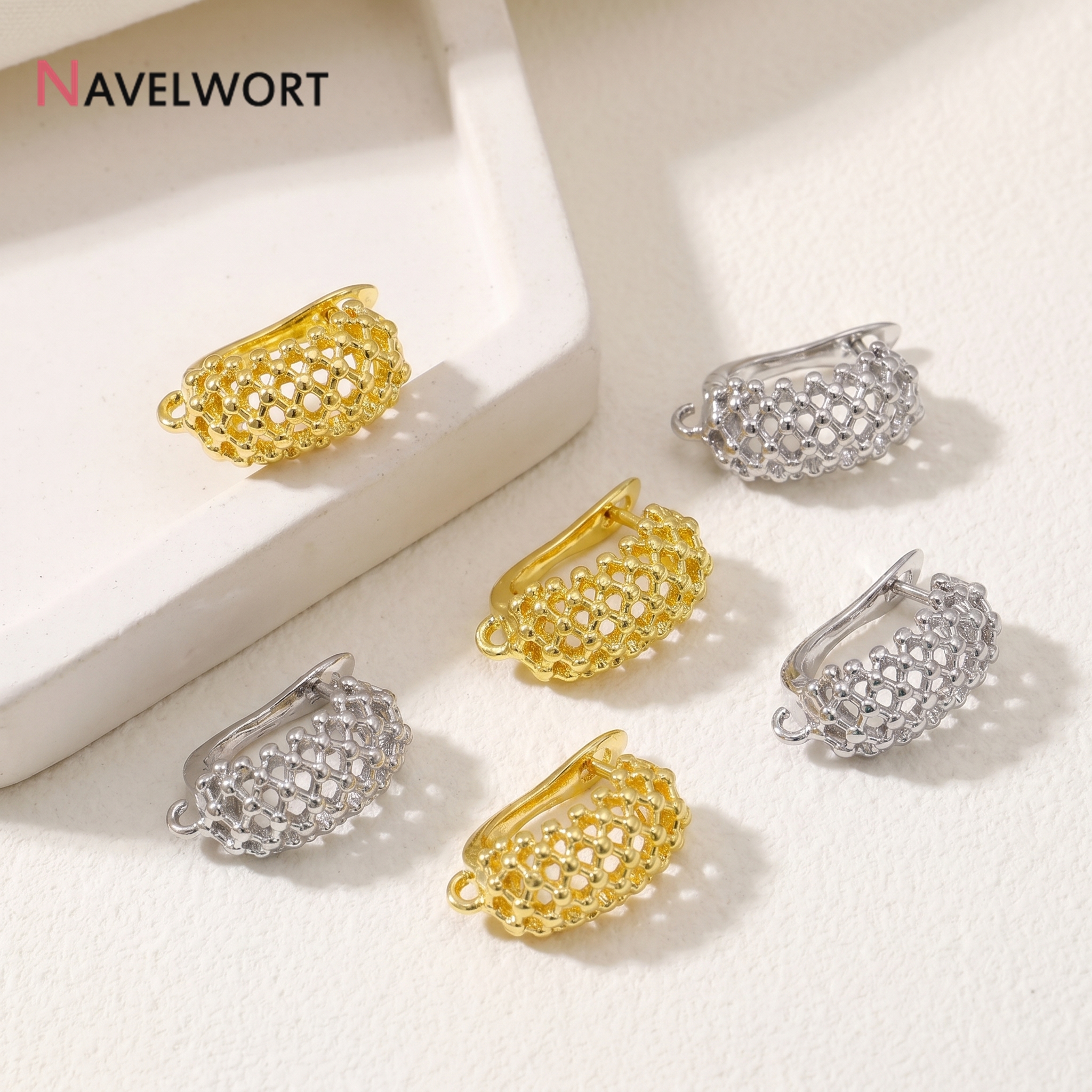18K Gold Plated Brass  Hollow  - Jewelry Making Articles incelemesi ve fiyatı