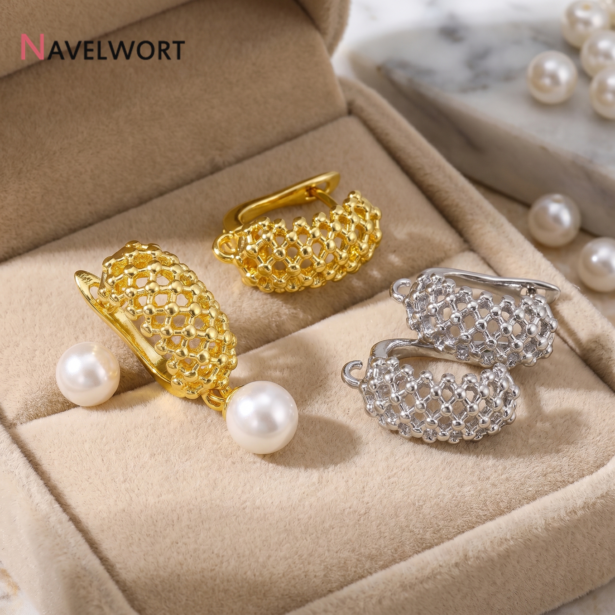 18K Gold Plated Brass  Hollow  - Jewelry Making Articles incelemesi ve fiyatı