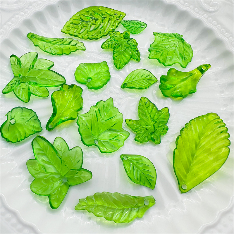 about 20pcs Green Acrylic Leaf - Jewelry Making Event incelemesi ve fiyatı