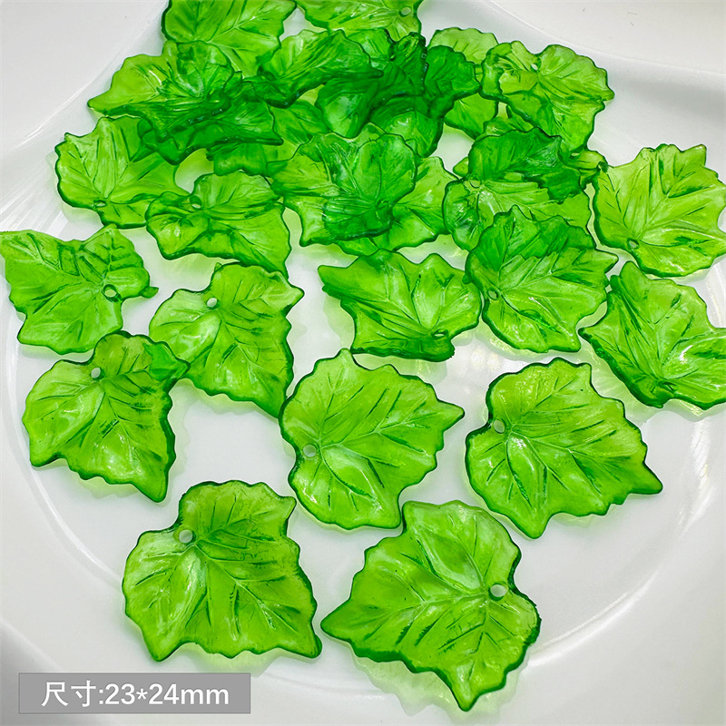 about 20pcs Green Acrylic Leaf - Jewelry Making Event incelemesi ve fiyatı