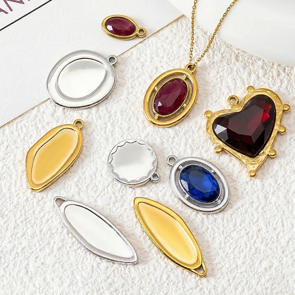 5pcs Stainless Steel Oval Hear - Pendant Blank Bezel incelemesi ve fiyatı