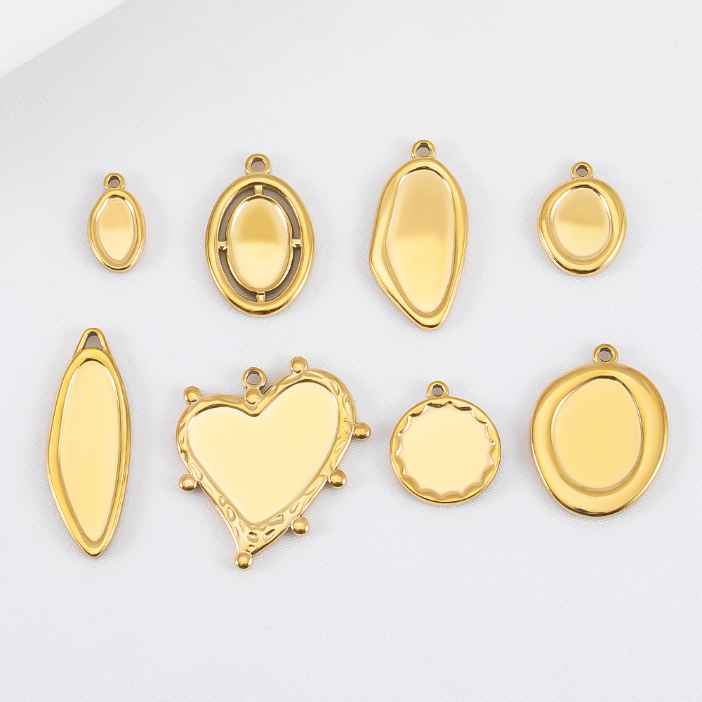 5pcs Stainless Steel Oval Hear - Pendant Blank Bezel incelemesi ve fiyatı