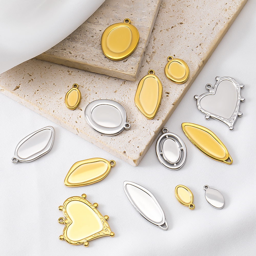 5pcs Stainless Steel Oval Hear - Pendant Blank Bezel incelemesi ve fiyatı